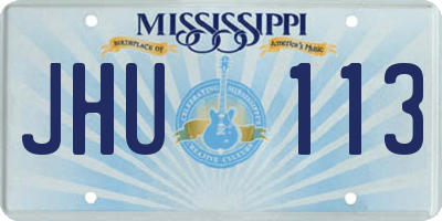MS license plate JHU113
