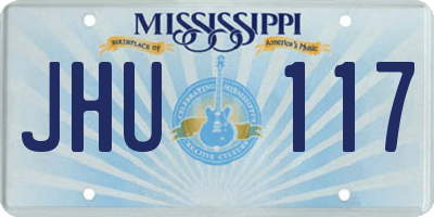 MS license plate JHU117