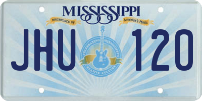 MS license plate JHU120