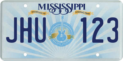 MS license plate JHU123