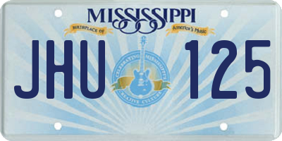 MS license plate JHU125