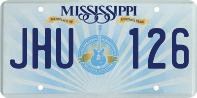 MS license plate JHU126