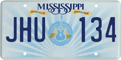 MS license plate JHU134