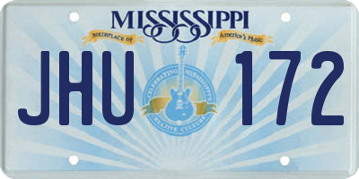 MS license plate JHU172