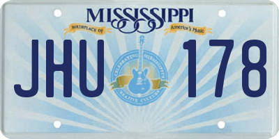 MS license plate JHU178
