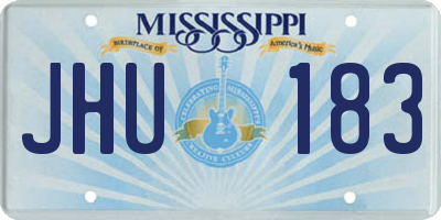 MS license plate JHU183