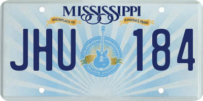 MS license plate JHU184