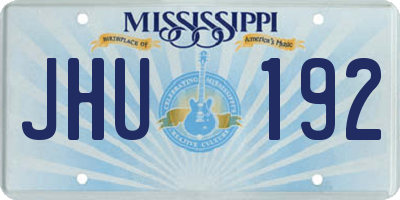 MS license plate JHU192