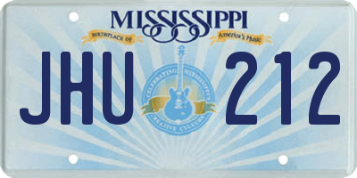 MS license plate JHU212