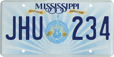 MS license plate JHU234