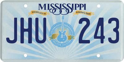 MS license plate JHU243