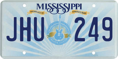 MS license plate JHU249