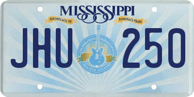 MS license plate JHU250