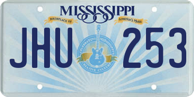 MS license plate JHU253