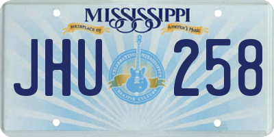 MS license plate JHU258