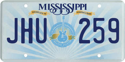 MS license plate JHU259