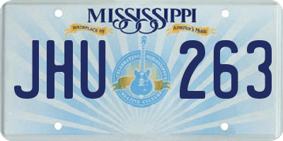 MS license plate JHU263