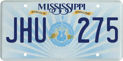MS license plate JHU275