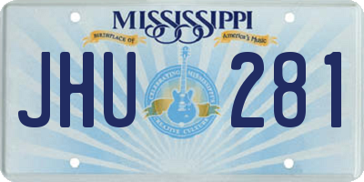 MS license plate JHU281