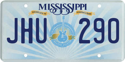 MS license plate JHU290