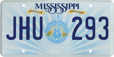 MS license plate JHU293