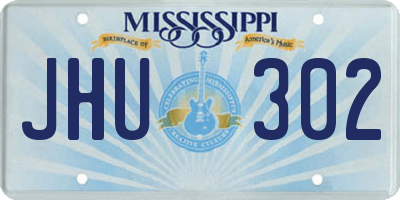 MS license plate JHU302