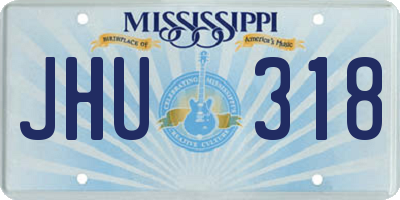 MS license plate JHU318