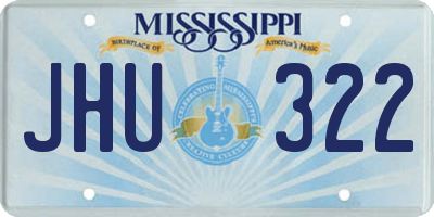 MS license plate JHU322