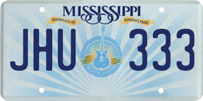 MS license plate JHU333