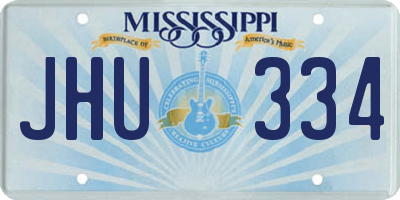 MS license plate JHU334