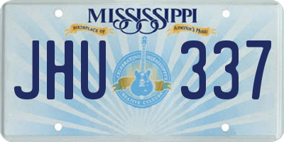 MS license plate JHU337