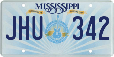 MS license plate JHU342