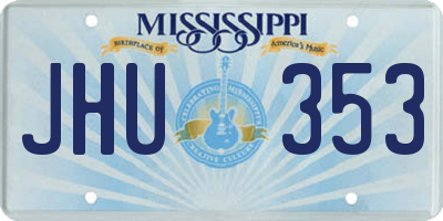 MS license plate JHU353
