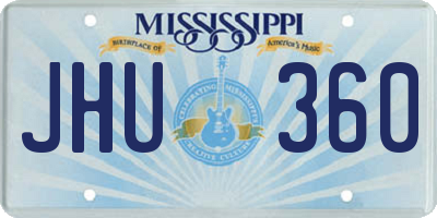 MS license plate JHU360
