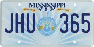 MS license plate JHU365