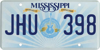 MS license plate JHU398