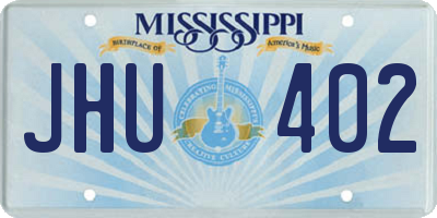 MS license plate JHU402