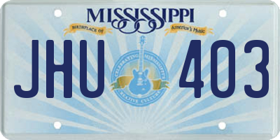 MS license plate JHU403
