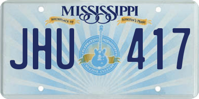 MS license plate JHU417