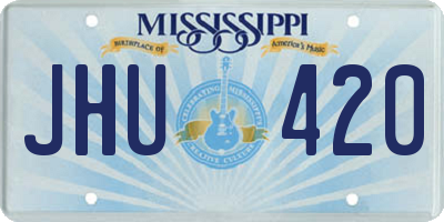 MS license plate JHU420