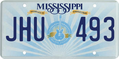 MS license plate JHU493