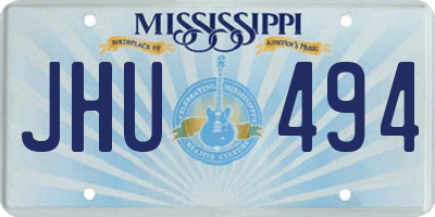 MS license plate JHU494