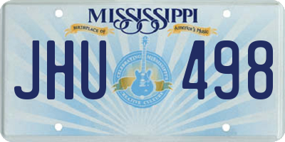 MS license plate JHU498