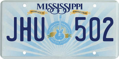 MS license plate JHU502