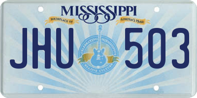 MS license plate JHU503