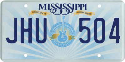 MS license plate JHU504