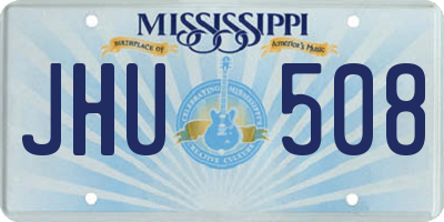 MS license plate JHU508