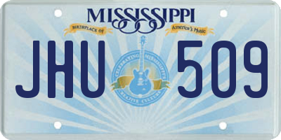 MS license plate JHU509