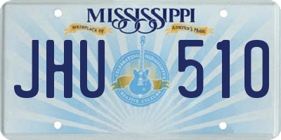 MS license plate JHU510