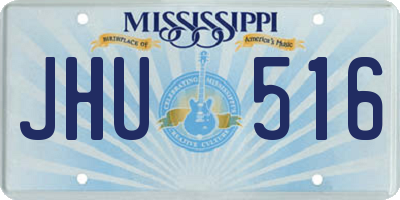 MS license plate JHU516